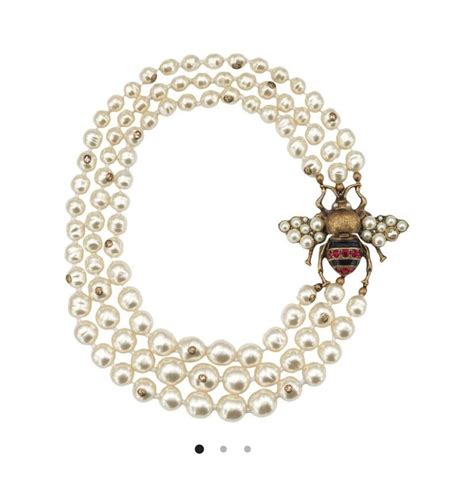 gucci bag with pearls|designer bee necklace gucci.